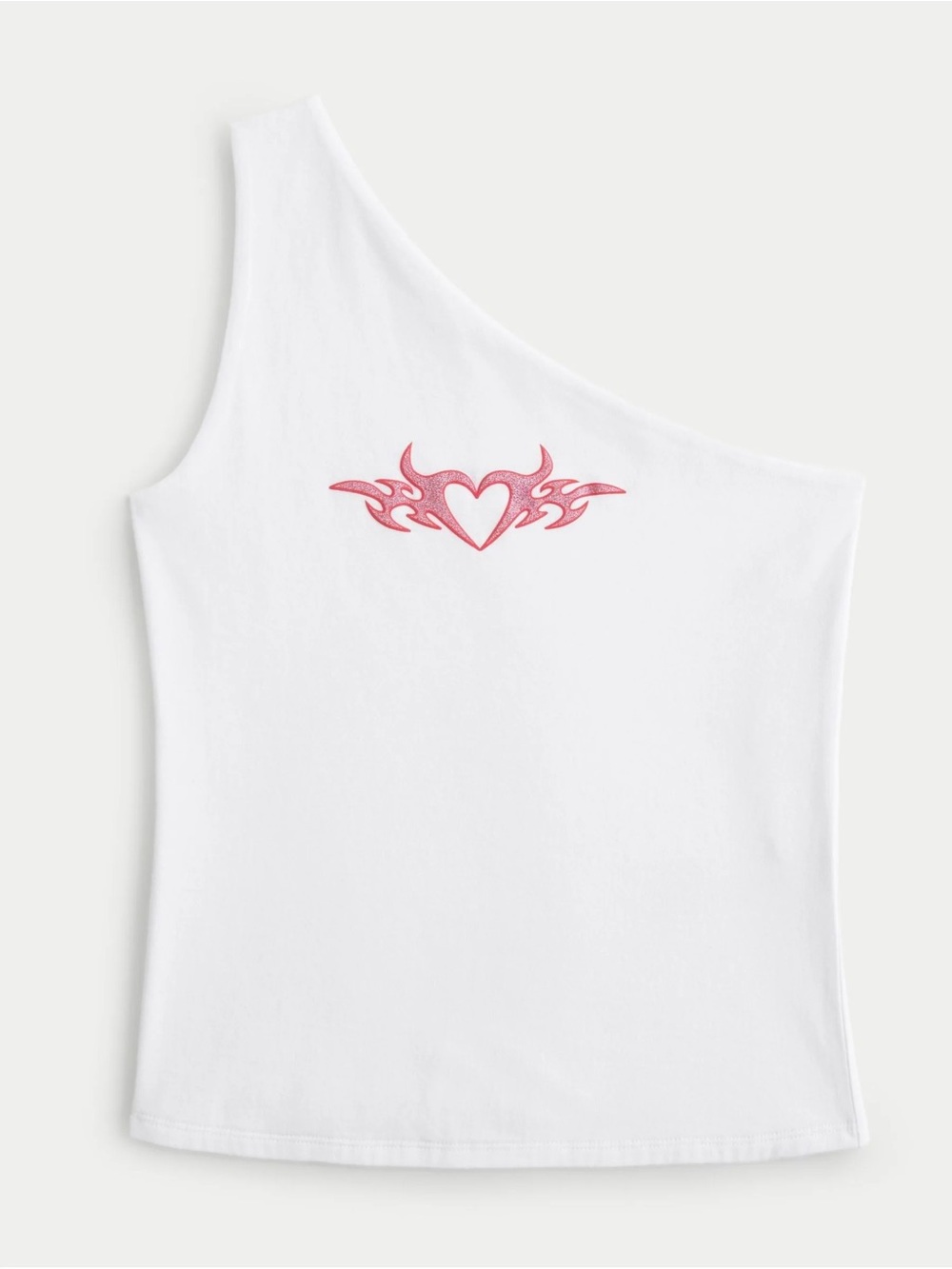 Hollister Asymmetrical One Shoulder Heart Graphic Tank